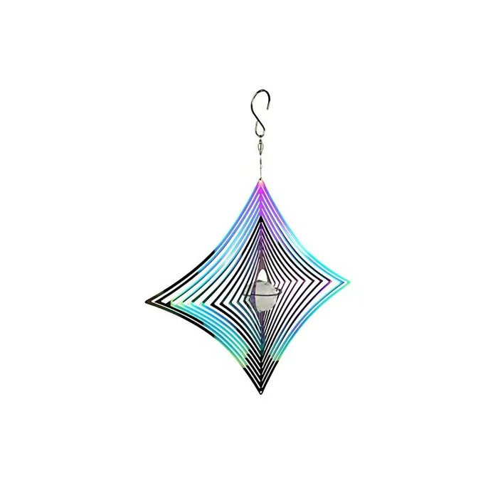 Mirrored Iridescent Stainless Steel Diamond Wind Spinner – Red Carpet Studios