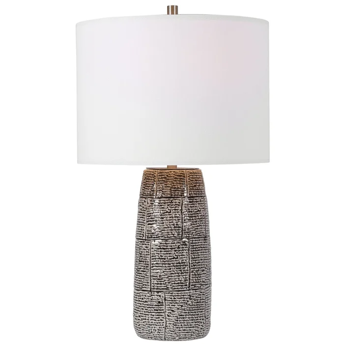 Modern Accents Offset Brick Pattern Ceramic Table Lamp
