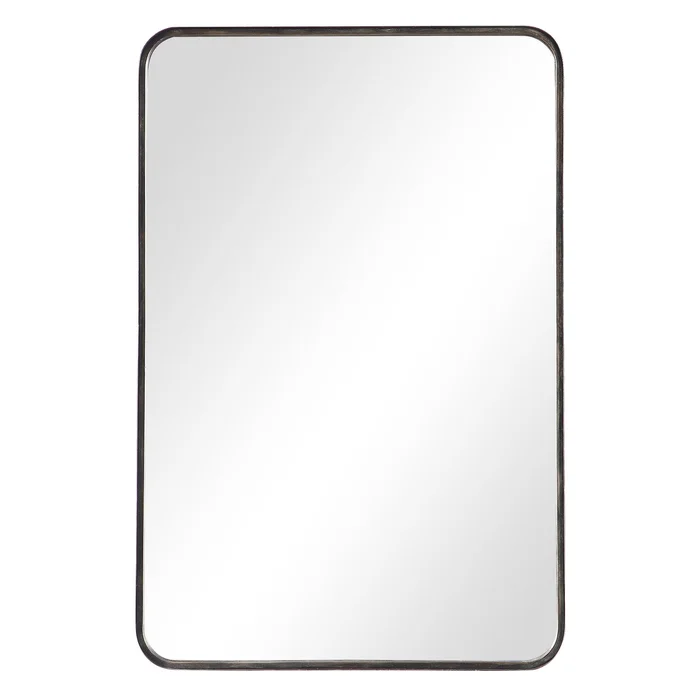 Modern Accents Rounded Metal Rectangular Mirror