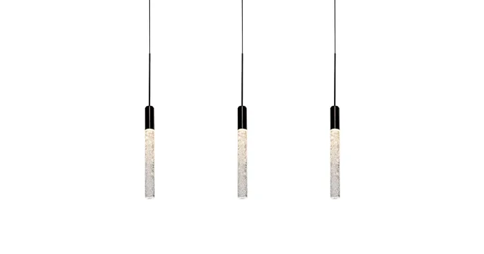 Modern Forms Magic 3 Light 40″ Wide LED Linear Multi Light Pendant with Piastra Crystal Shades