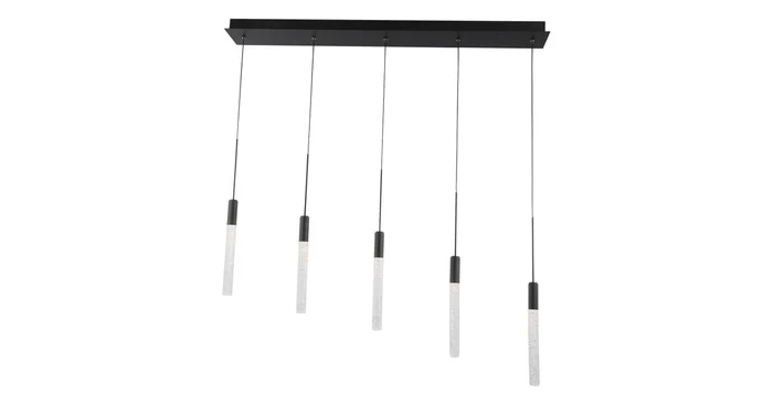 Modern Forms Magic 5 Light 40″ Wide LED Linear Multi Light Pendant with Piastra Crystal Shades