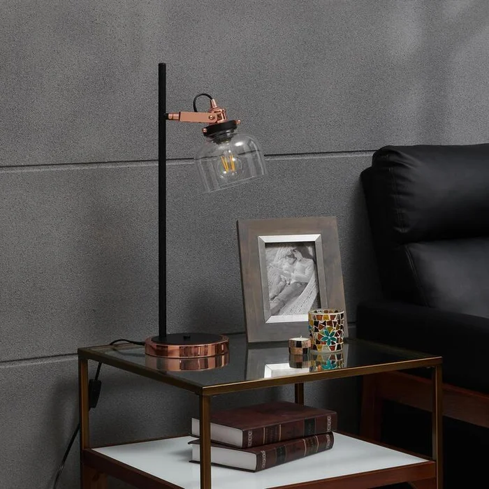 Modern Vintage Task Lamp Copper Black Finish – Sei