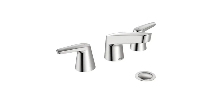 Moen M-Bition Widespread Bathroom Faucet with Metal Pop-Up Drain Assembly