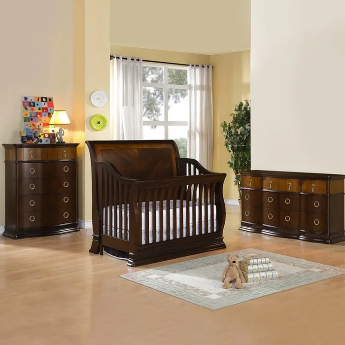 Munire Portland 3 Piece Nursery Set – Convertible Crib, 5 Drawer Chest and 6 Drawer Dresser in Cinnamon