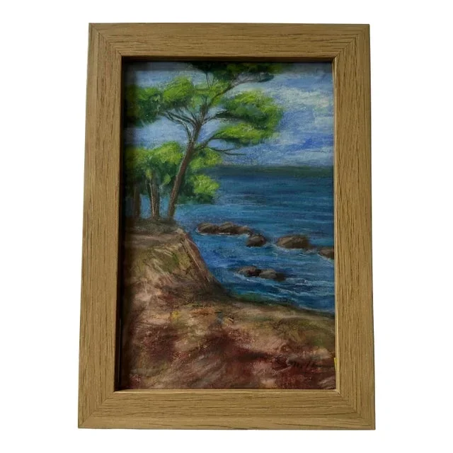 Nancy Smith Framed Pastel Painting “Coastal Drive”