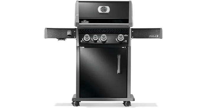 Napoleon Rogue PRO 56,000 BTU 51 Inch Wide Natural Gas Free Standing Grill with Infrared Side Burner and Wave Shaped Grates