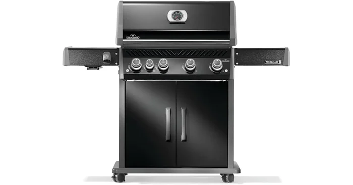 Napoleon Rogue PRO 62,000 BTU 61 Inch Wide Liquid Propane Free Standing Grill with Infrared Side Burner and Wave Shaped Grates