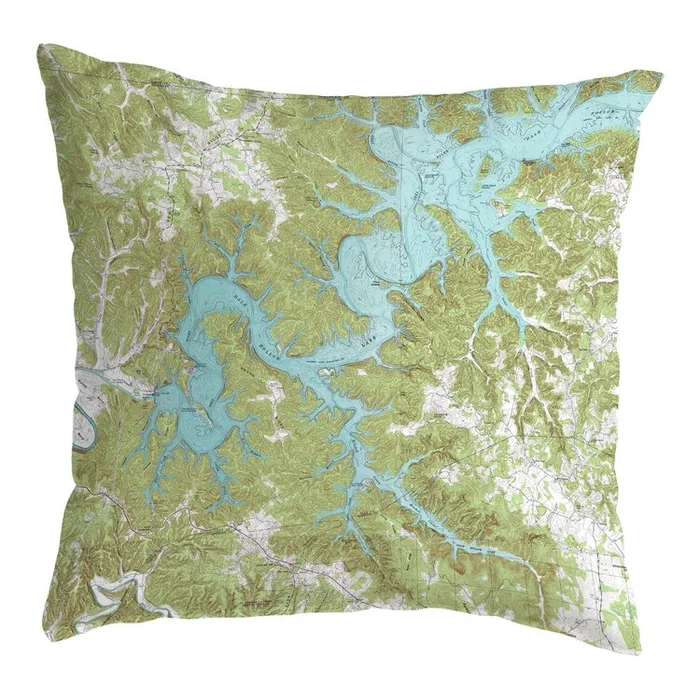 Nautical Map No Cord Pillows – Indoor/Outdoor Artwork on Both Sides