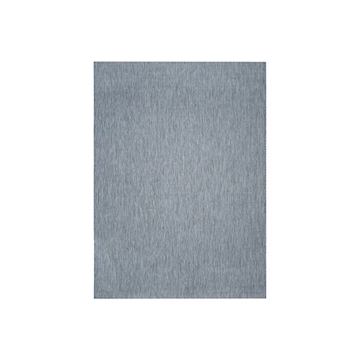 Navy Grey Transitional Polypropylene Rug Large Rectangle 12×9