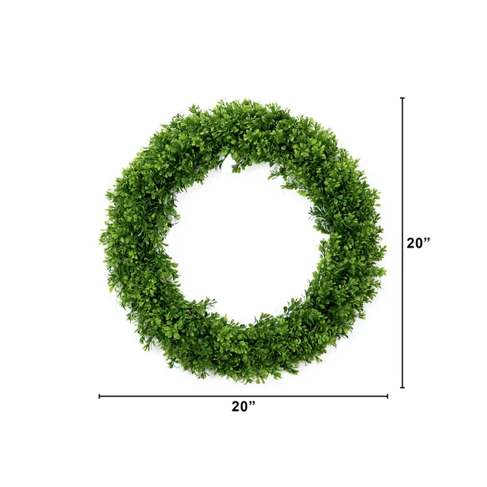 Nearly Natural 20in. Artificial Boxwood Wreath