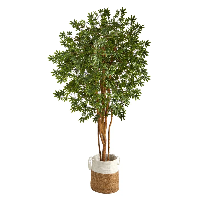 Nearly Natural 6ft. Japanese Maple Artificial Tree in Handmade Jute and Cotton Planter