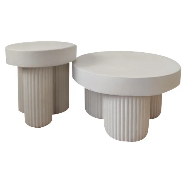 Nesting Tables in Fiber-Reinforced Concrete, Set of 2