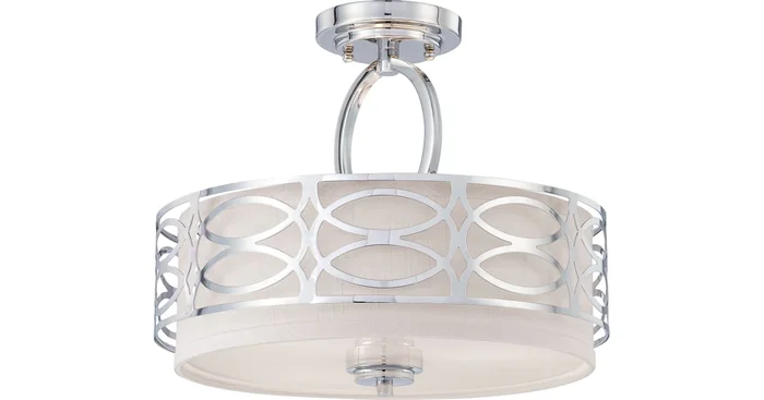 Nuvo Lighting Harlow 3 Light 15″ Wide Semi-Flush Drum Ceiling Fixture