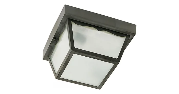 Nuvo Lighting Single Light 8-1/4″ Wide Outdoor Flush Mount Square Ceiling Fixture with Frosted Glass Shade