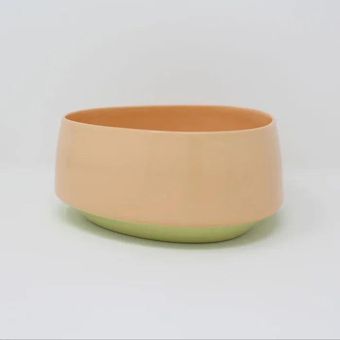Orange Chartreuse Bottom Curve Cereal Bowl