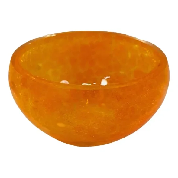 Orange Glass Serving Bowl from Karcag, Hungary, 1960s