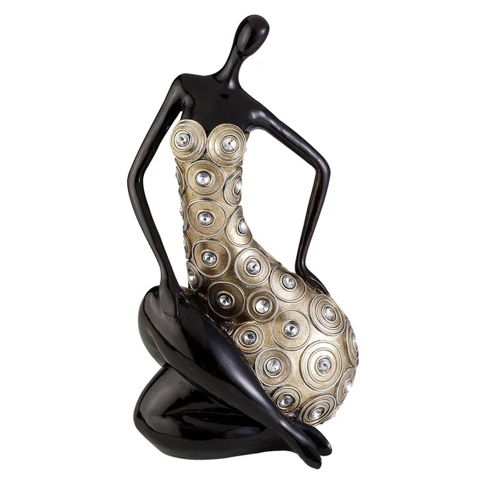 ORE International 12.25″H Amber Twilight Elegant Woman Sitting With Attitude Decorative Piece