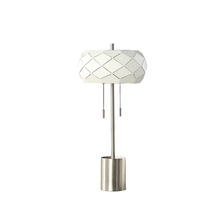 ORE International 28″ In Legeme Mid Century Danish 2-Light Steel Pull Chain Table Lamps