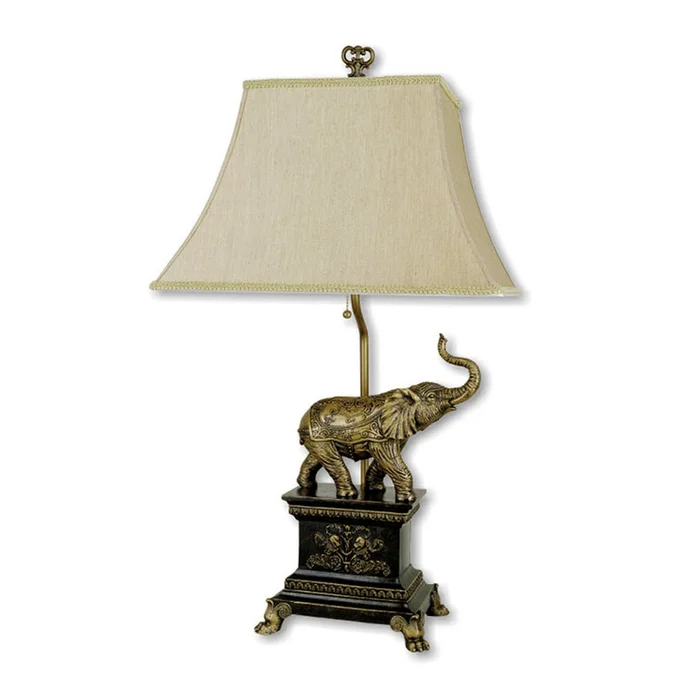 ORE International Elephant Table Lamp – Antique Gold