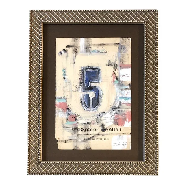 Original Contemporary Stephen Heigh Abstract Painting Framed “Number 5”