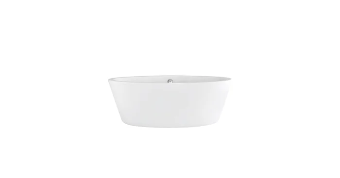 Ove Decors Betsy 67″ Free Standing Acrylic Soaking Tub with Center Drain, Drain Assembly, and Overflow