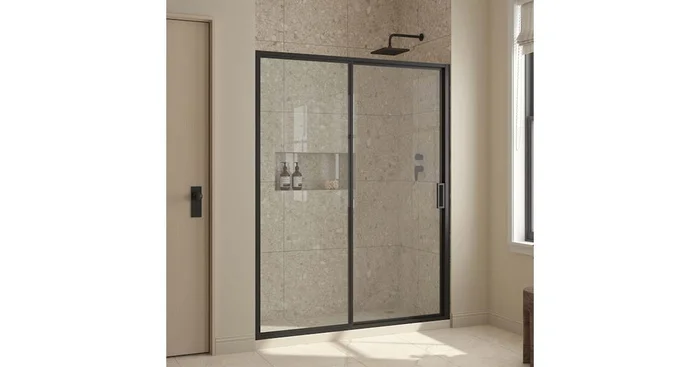 Ove Decors Stanford 74″ High x 60″ Wide Sliding Framed Shower Door with Clear Glass