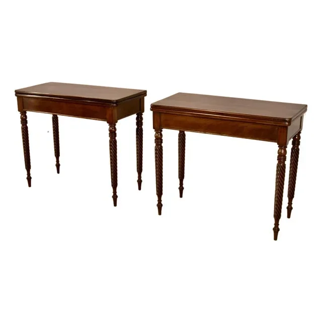 Pair of Early 19th Century Mahogany Game Tables