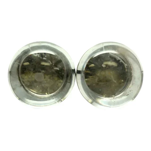Pair of Vintage 2.25 In. Fixed Base Glass Drawer Cabinet Knobs