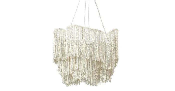 Palecek Elena 4 Light 28″ Wide Beaded Waterfall Chandelier