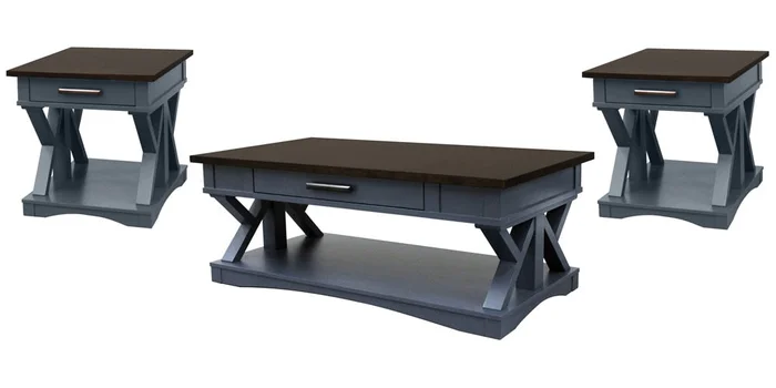 Parker House – Americana Modern – Denim Cocktail Table with 2 End Tables – AME-3PC-01-02-DEN