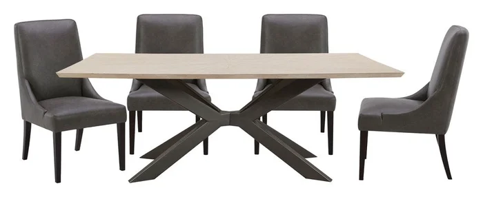 Parker House – Crossings – Monaco Dining 86 In. Rectangular Dining Table With 4 Upholstered Chairs – DMON-5PC-86REC-DSIE-CPSL