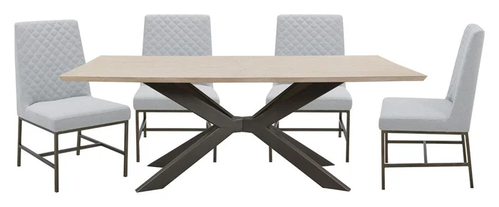 Parker House – Crossings – Monaco Dining 86 In. Rectangular Dining Table With 4 Upholstered Chairs – DMON-5PC-86REC-DDIA-ELLN