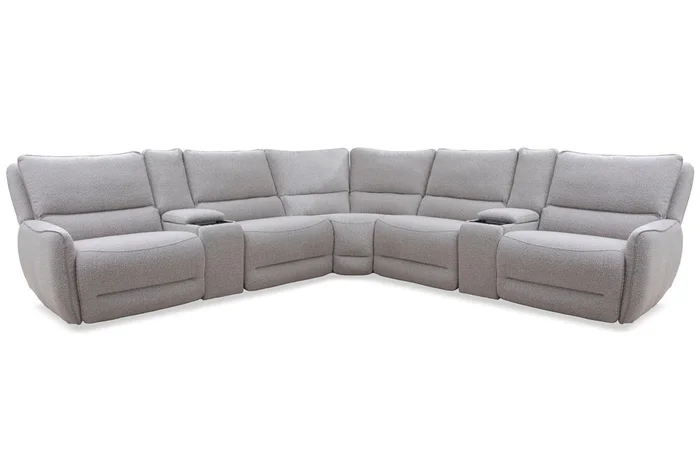Parker Living – Stellar – Bloke Cotton 7 Piece Modular Power Reclining Sectional with Power Adjustable Headrests – MSTR-PACK7A(H)-BLCT