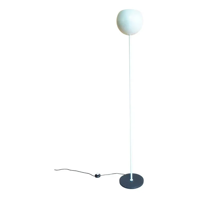 Pearl White and Black Metal Luminator Floor Lamp from Stilnovo, 1960s