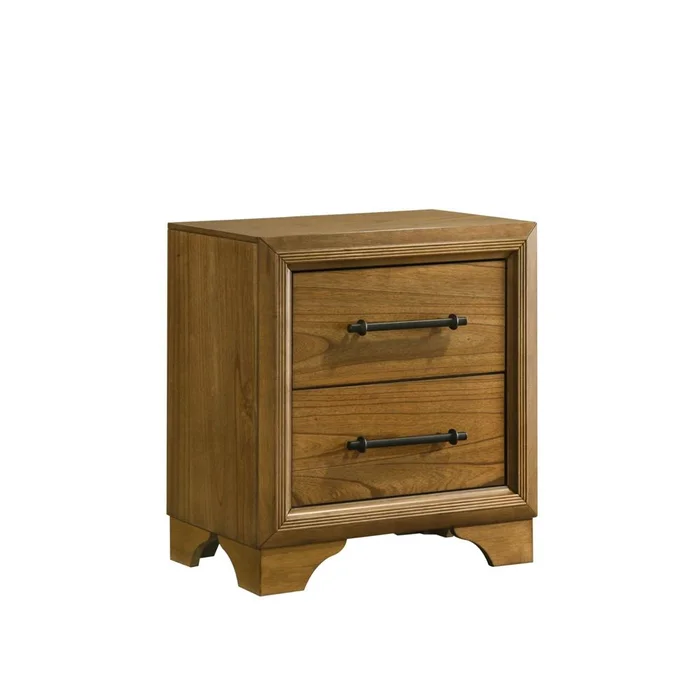 Picket House Furnishings – Cynthia 2-Drawer Nightstand with USB in Walnut – B-7030-5-NS