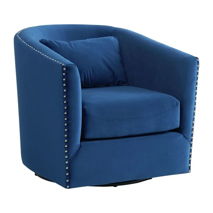 Picket House Furnishings Alba Swivel Chair in Navy