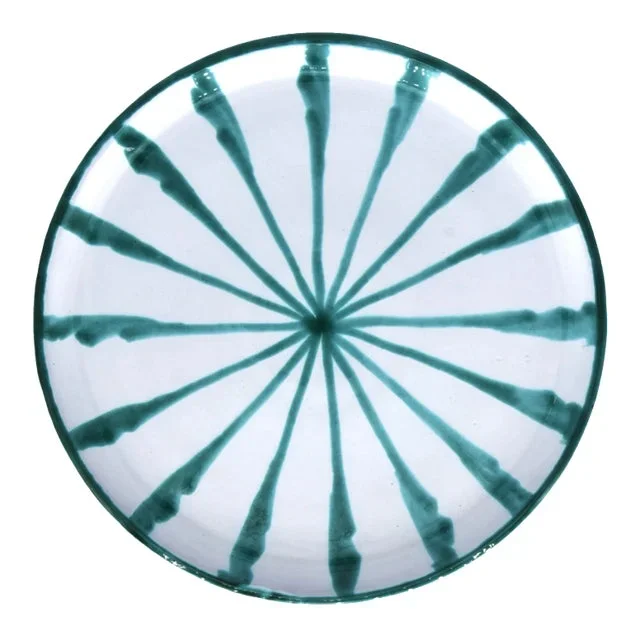 Pin Wheel Green Dinner Plate