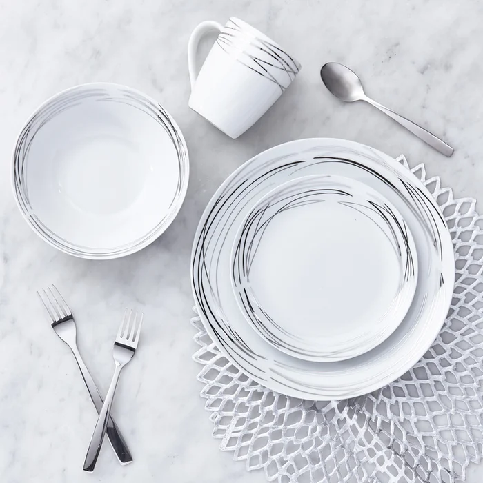 Porcelain Dinner Plates Set 16PC White – DOTCOM Specialty Line