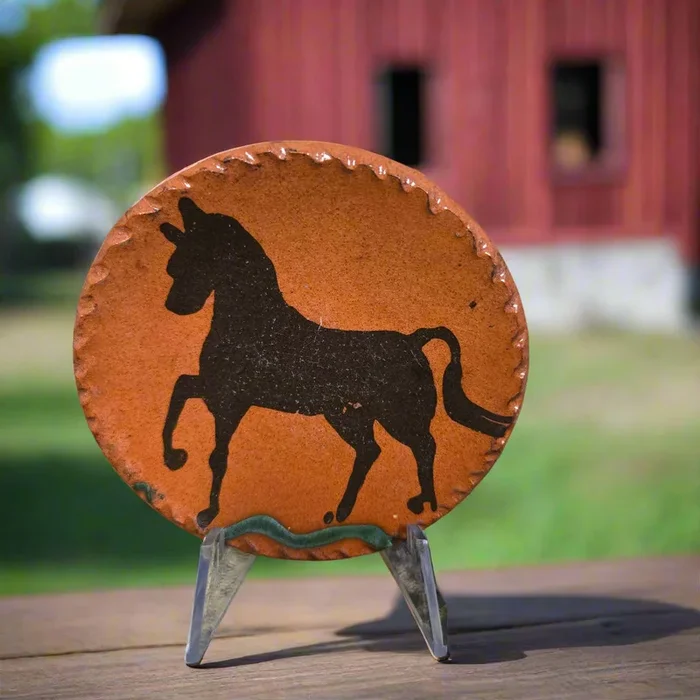 Prancing Horse Mini Redware Plate