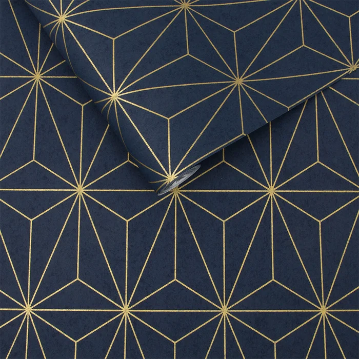 Prism Wallpaper – Navy Gold