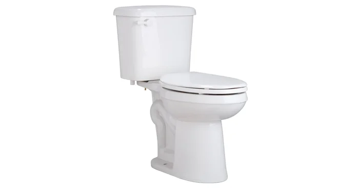 PROFLO 0.8 GPF Two-Piece Round Toilet with Left Hand Trip Lever and 12″ Rough In