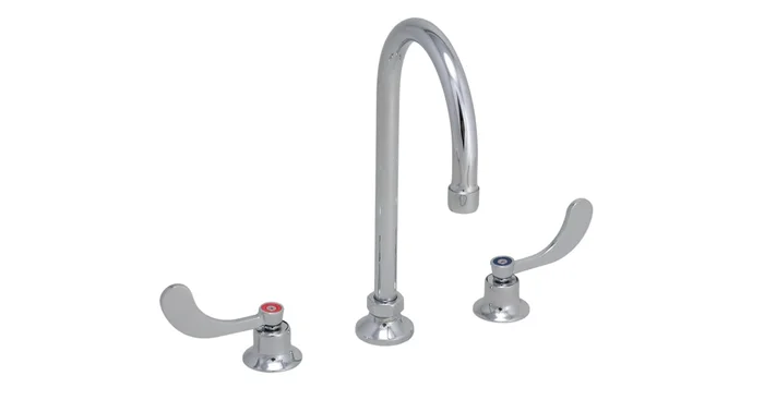 PROFLO 1.5 GPM Widespread Bathroom Faucet with Wrist Blade Handles and Color Indexed Caps