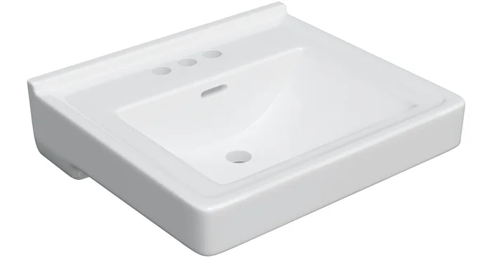 PROFLO 20″ Rectangular Vitreous China Wall Mounted Bathroom Sink with Overflow and 3 Faucet Holes at 4″ Centers
