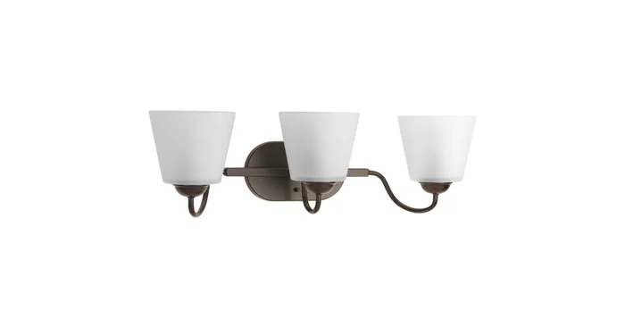 Progress Lighting Arden 25″ Wide 3 Light Vanity Light with Etched Glass Shades