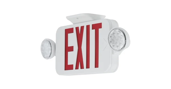 Progress Lighting Red LED Exit Sign with Flood Lights and Remote Capacity