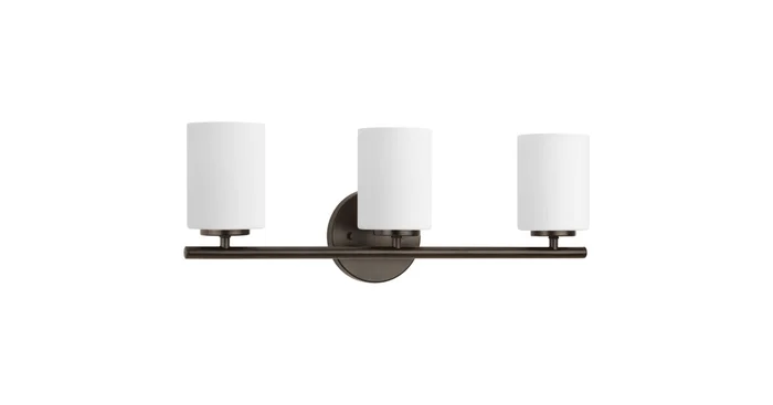 Progress Lighting Replay 3 Light 22″ Wide Bathroom Vanity Light with Etched Glass Shades