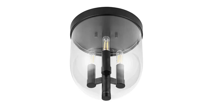 Prominence Home Hansley 3 Light 10″ Wide Flush Mount Bowl Ceiling Fixture with Clear Glass Shade