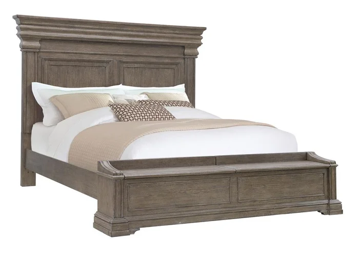 Pulaski – Madison Ridge Brown King Bed with Chest Footboard – P413-BR-K4