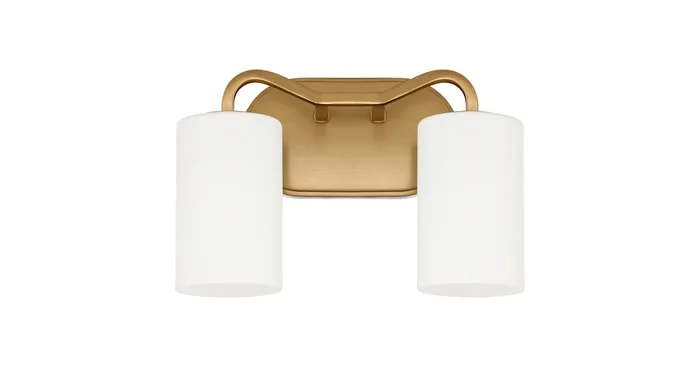 Quorum International Rutherford 2 Light 13″ Wide Vanity Light with Satin Opal Shades