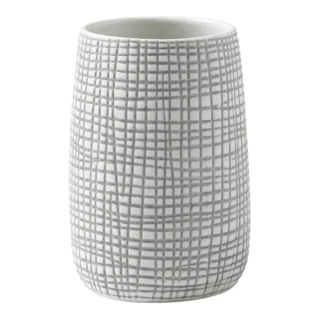 Raffia Bath Accessories Tumbler in Porcelain